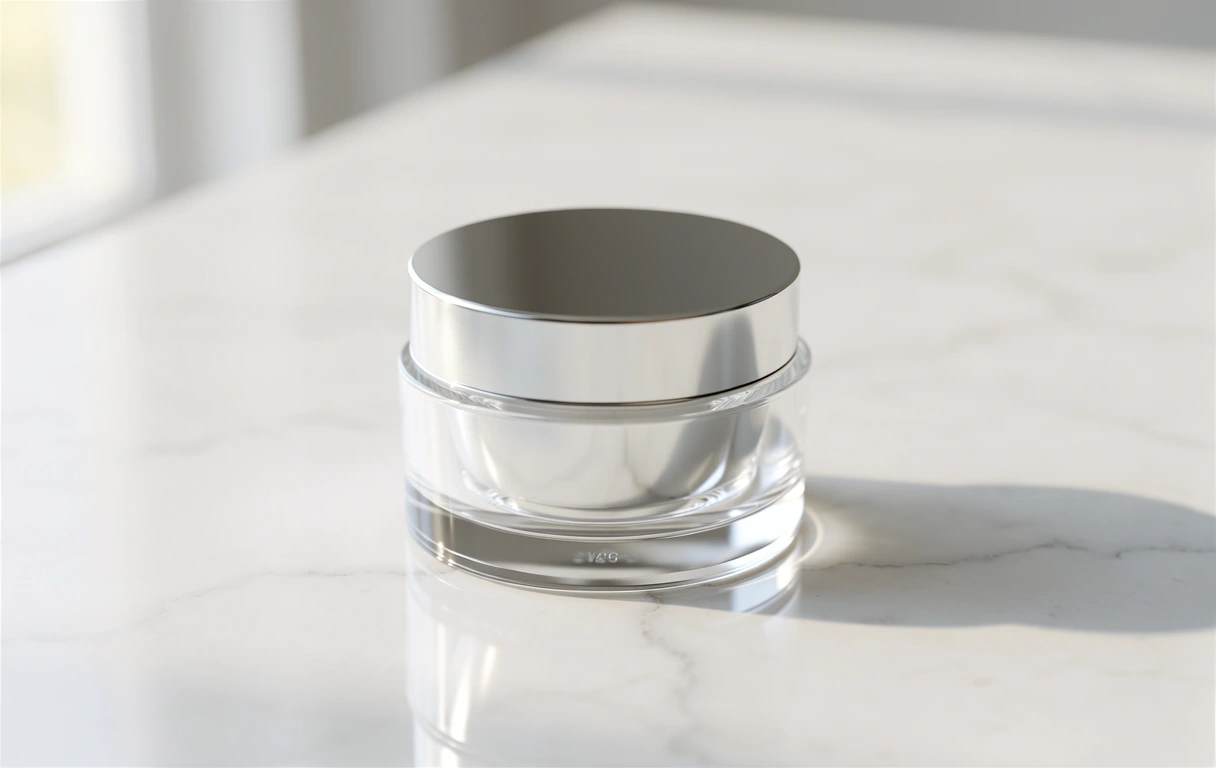 Premium skincare container on marble